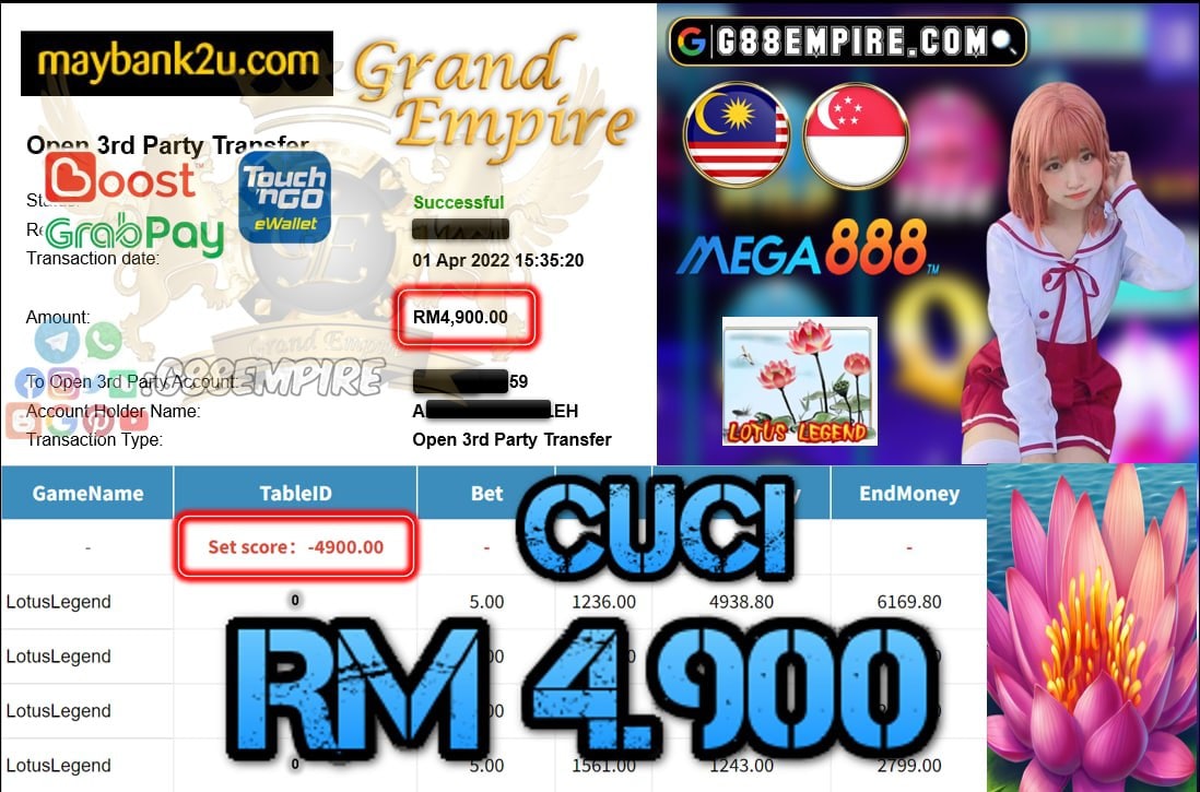 MEGA888 - LOTUS LEGEND CUCI RM4,900 !!!