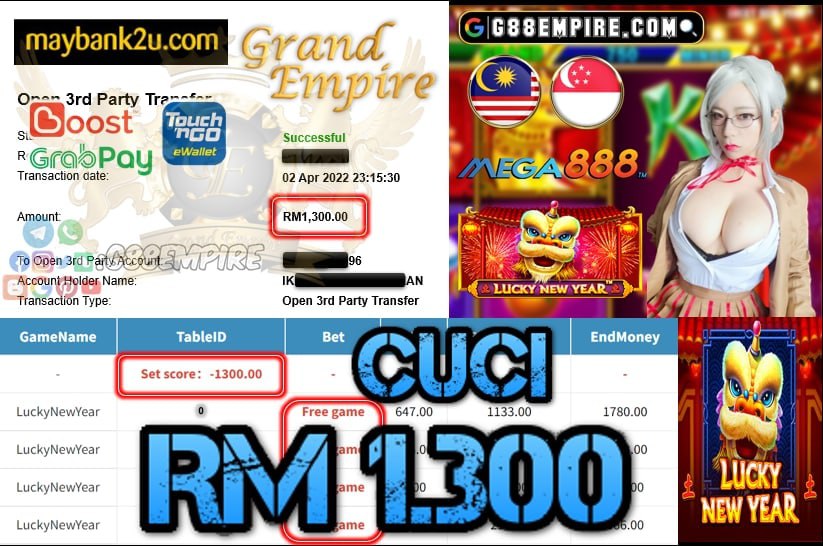 MEGA888 -LUCKYNEWYEAR - CUCI RM 1.300 !!!
