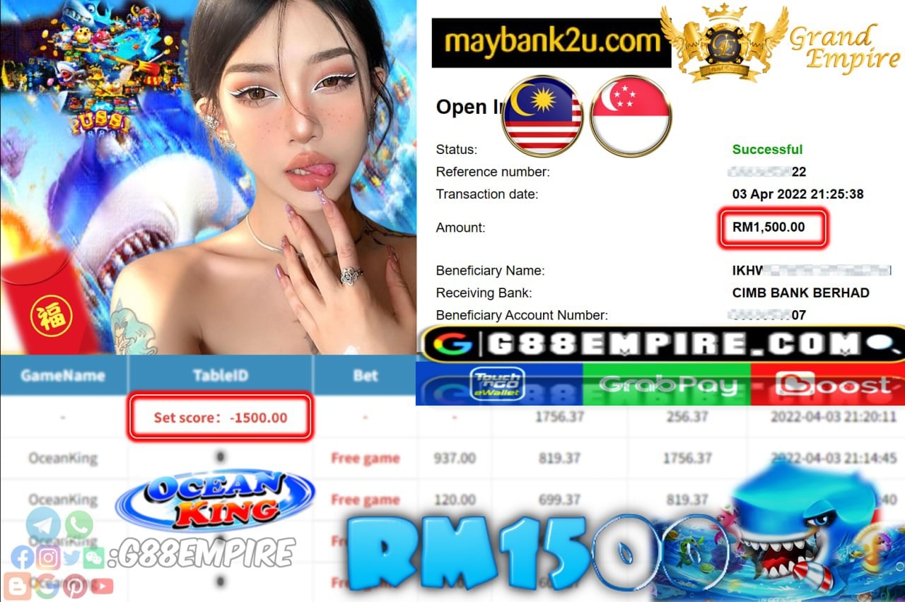 PUSSY888 - OCEANKING - CUCI RM1,500 !!!