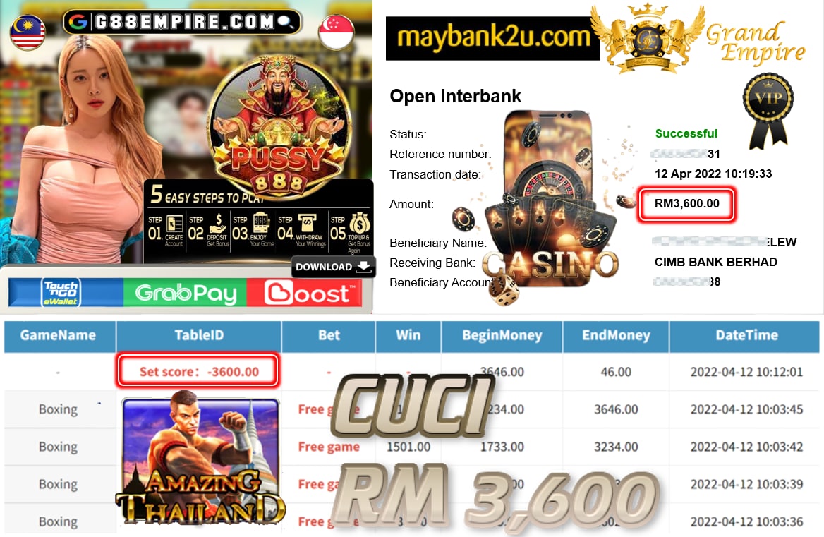 PUSSY888 - BOXING CUCI RM3,600 !!!