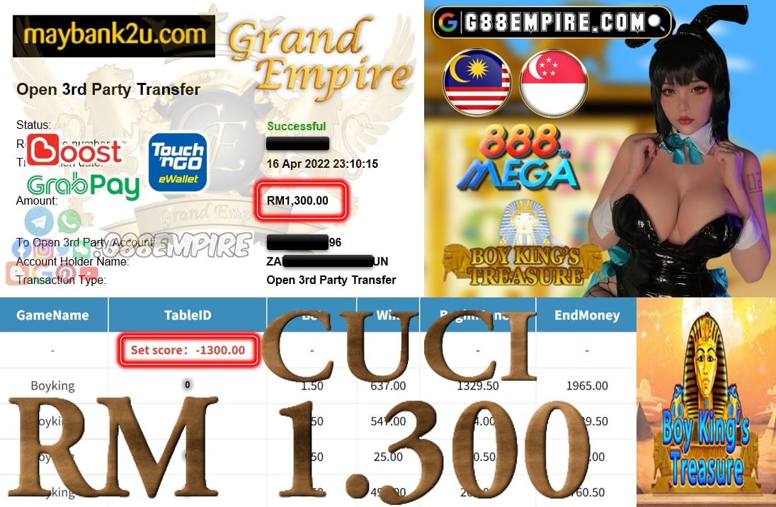 MEGA888 - BOYKING - CUCI RM1.300 !!!!!