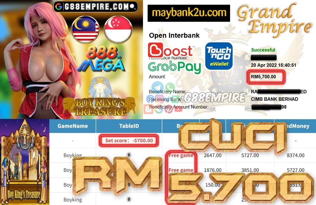 MEGA888 - BOYKING - CUCI RM5.700 !!!!!