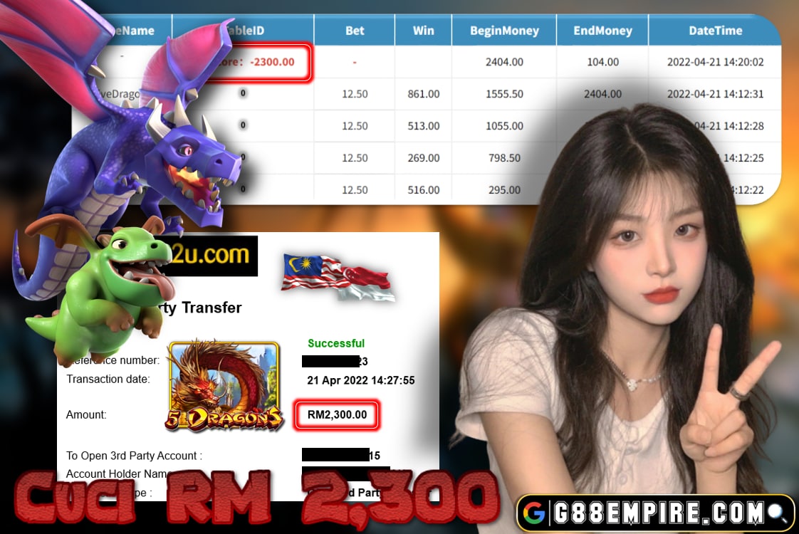 PUSSY888  - FIVEDRAGONS CUCI RM2,300!!!