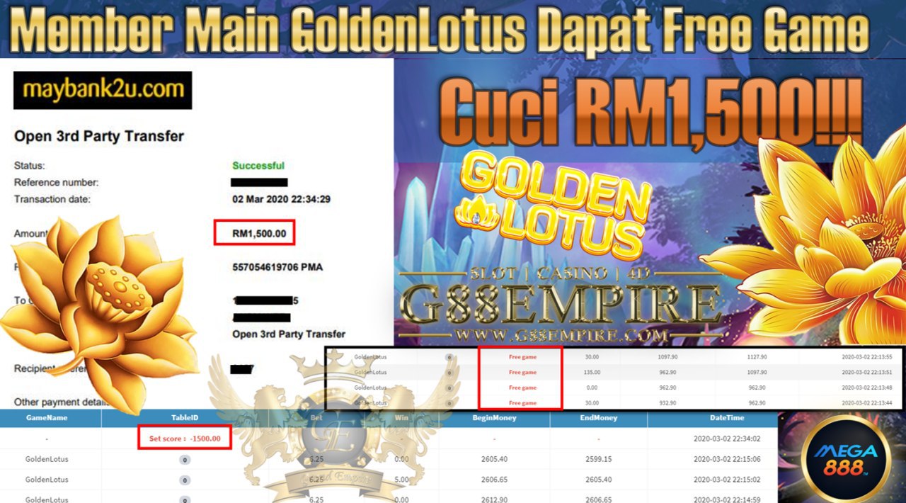 MEMBER MAIN GOLDENLOTUS CUCI RM1,500!!!