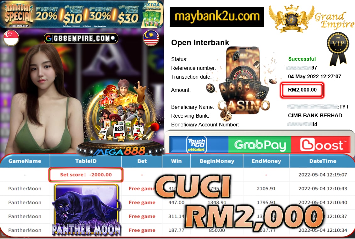 MEGA888 - PANTHERMOON CUCI RM2,000 !!!