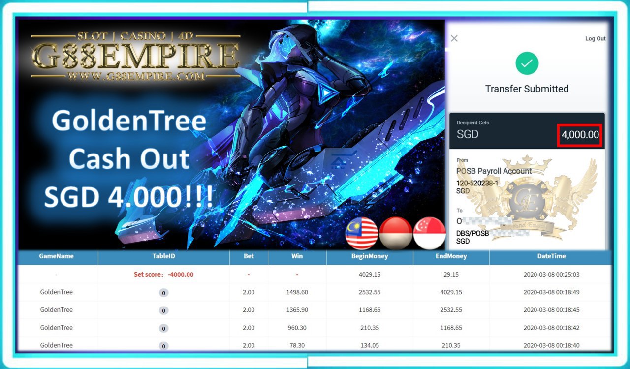 GOLDENTREE CASH OUT SGD 4.000!!!