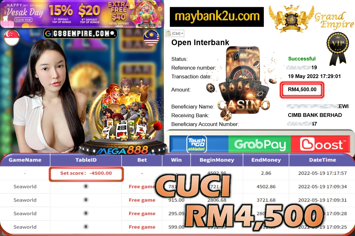 MEGA888 - SEAWORLD CUCI RM4,500 !!!