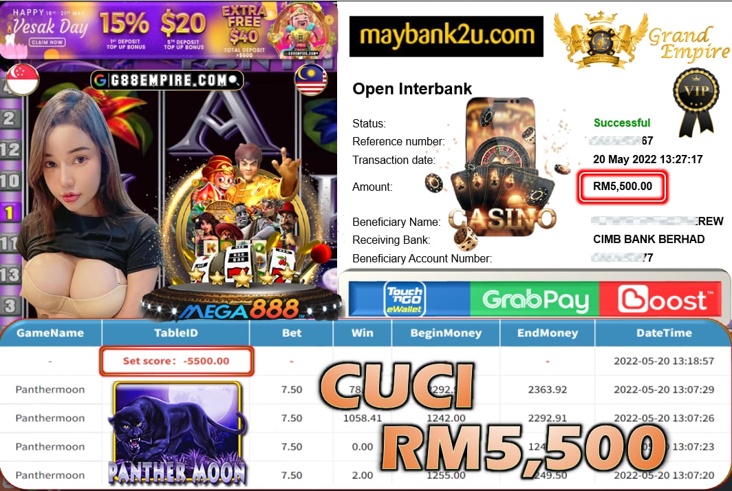MEGA888 - PANTHERMOON CUCI RM5,500 !!!