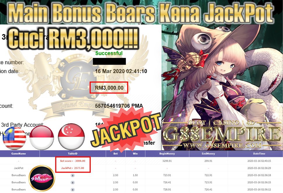 MEMBER MAIN BONUS BEARS CUCI RM3,000!!!