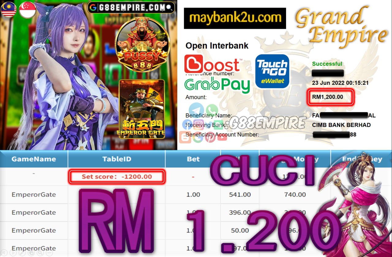 PUSSY888 - EMPERORGATE - CUCI RM1.200 !!!