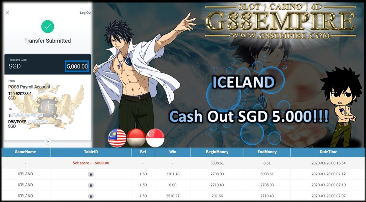 ICELAND CASH OUT SGD 5.000!!!