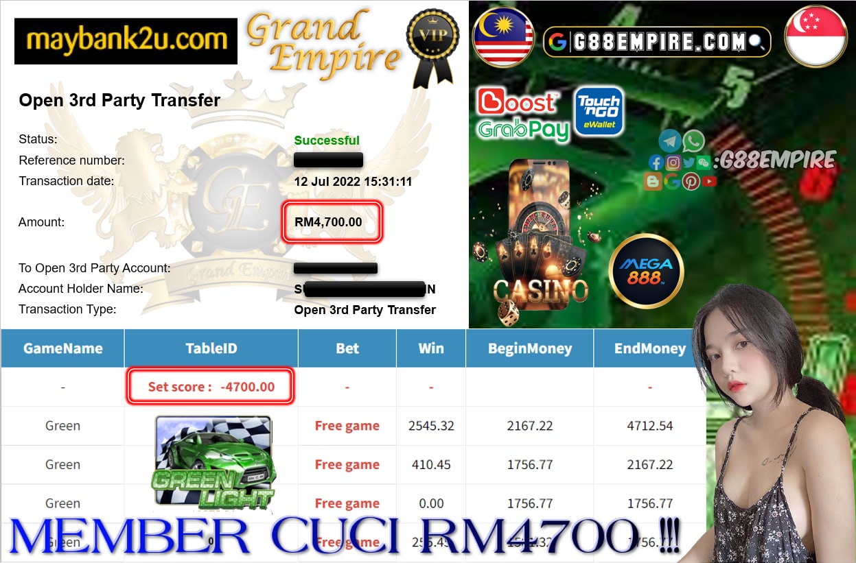 MEGA888 - GREEN CUCI RM4700 !!!