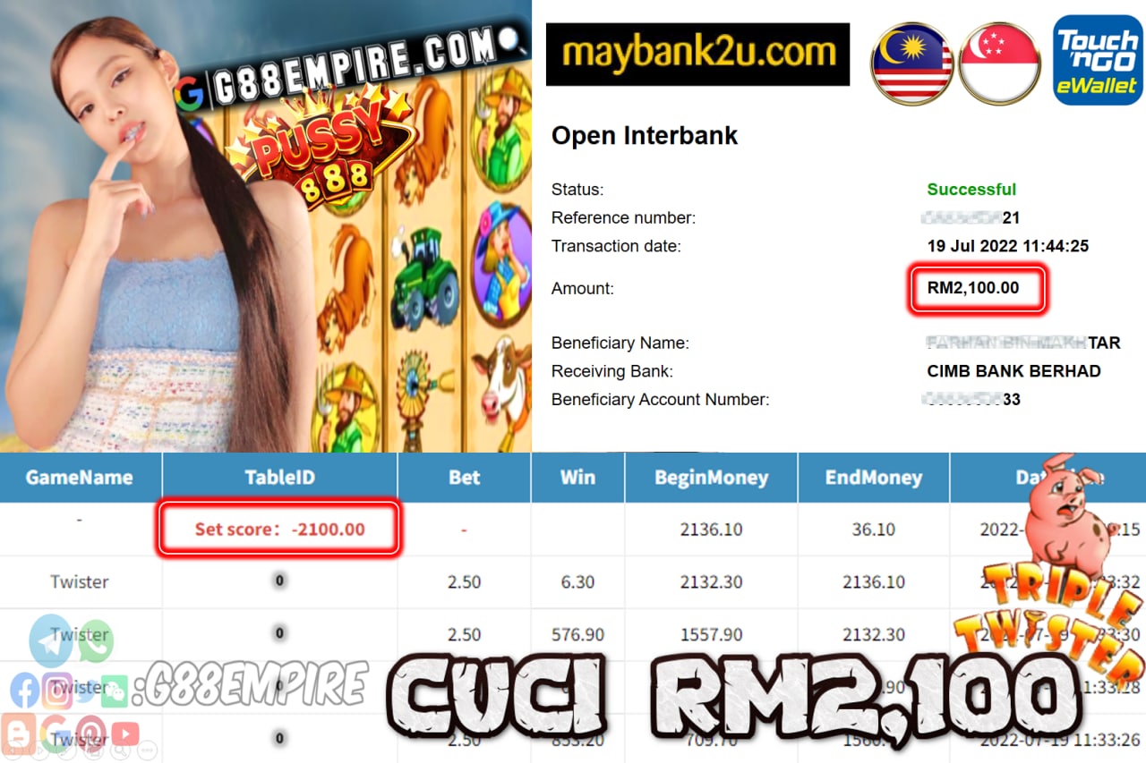 PUSSY888 - TWISTER CUCI RM2,100 !!!
