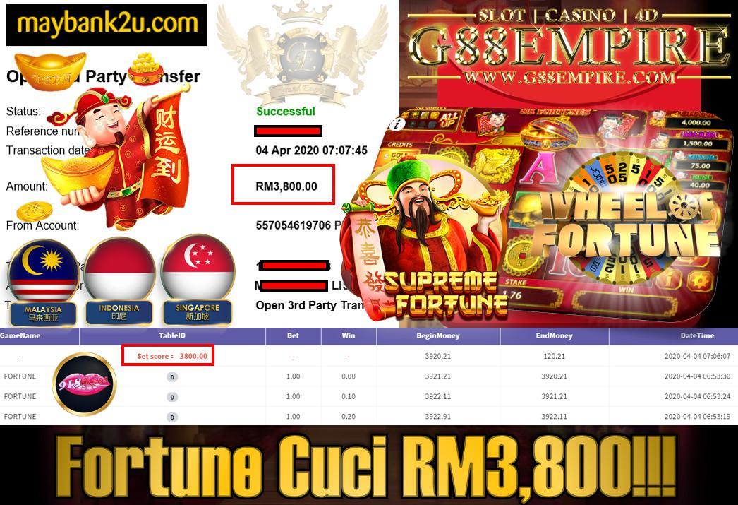 MEMBER MAIN FORTUNE CUCI RM3,800!!!
