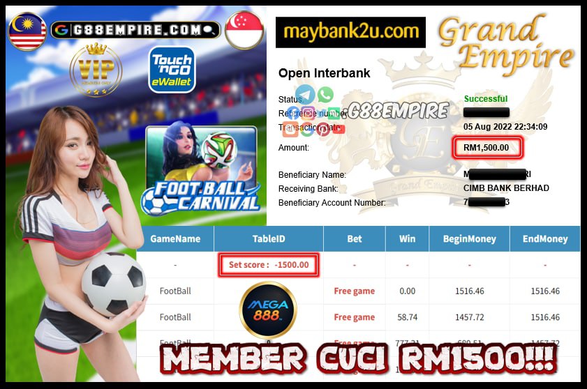MEGA888 FOOTBALL CUCI RM1500