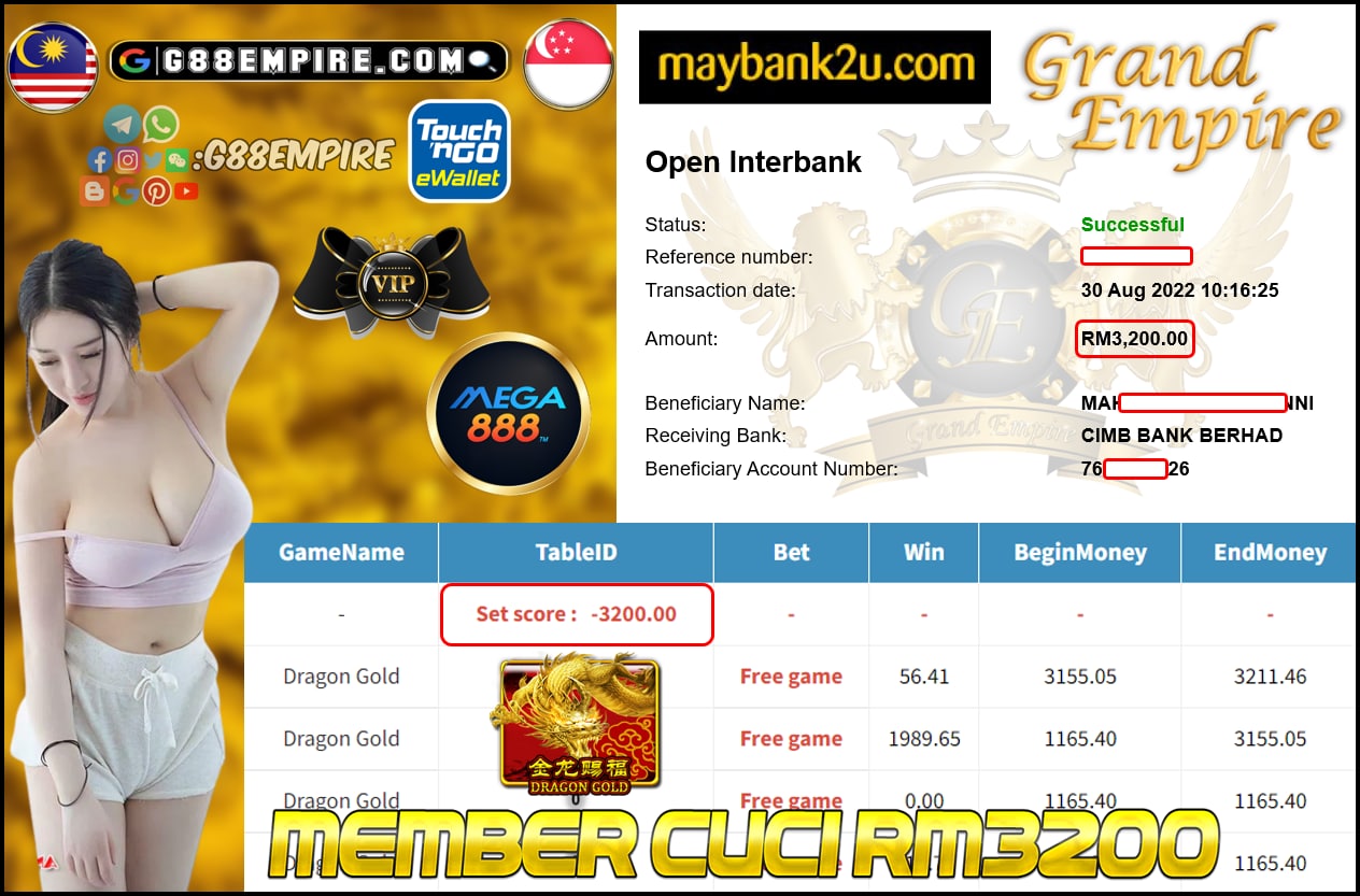 MEGA888 - DRAGON GOLD CUCI RM3200MEGA888 - DRAGON GOLD CUCI RM3200