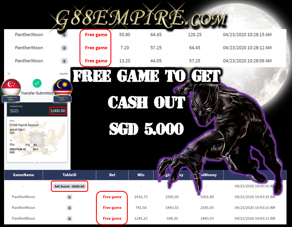 FREE GAME TO GET CASH OUT SGD 5.000!!!