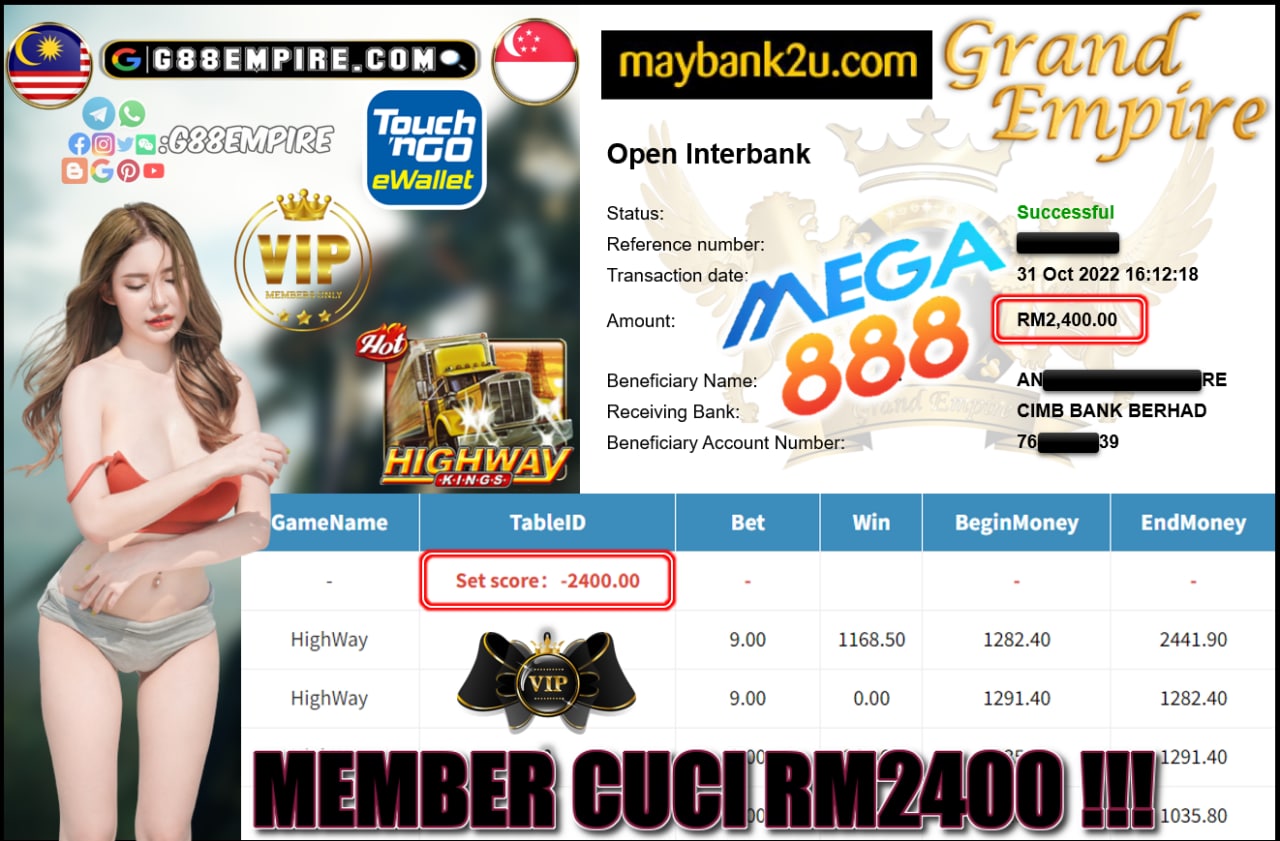 MEGA888 - HIGHWAY  CUCI RM2,400