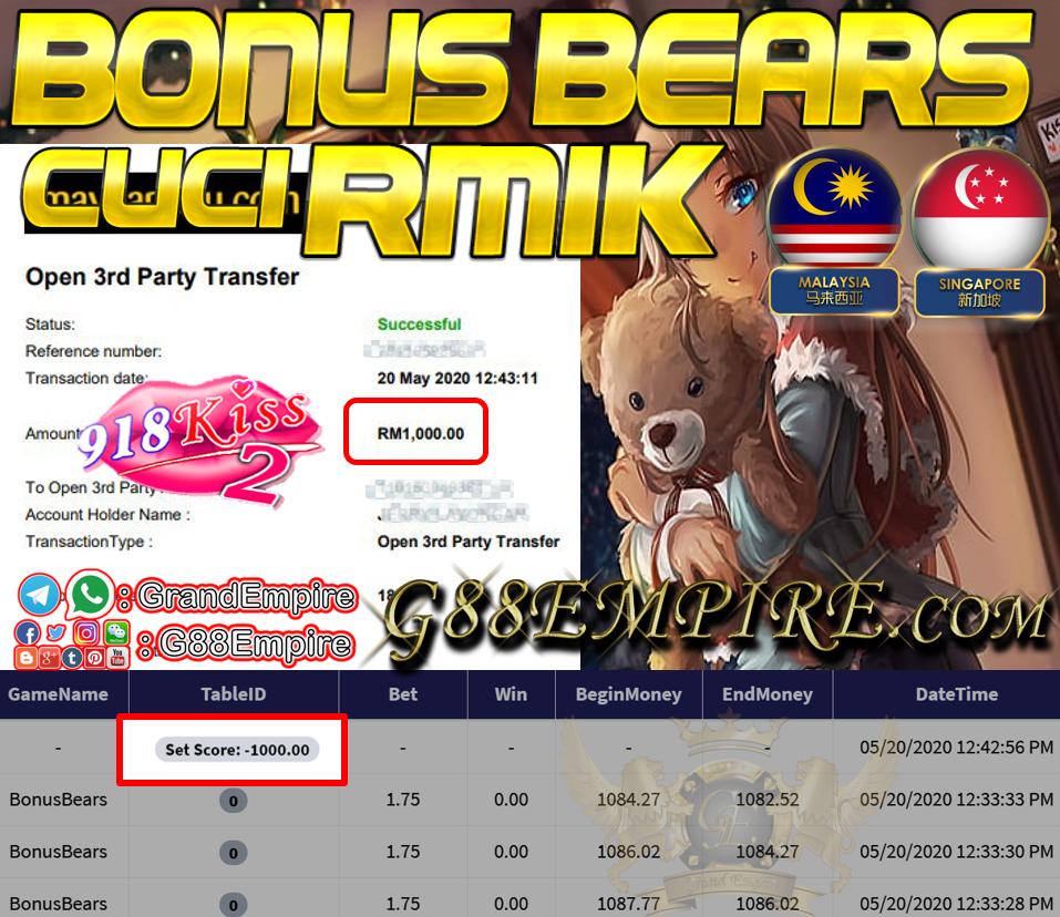 MEMBER MAIN BONUS BEARS CUCI RM1,000!!!