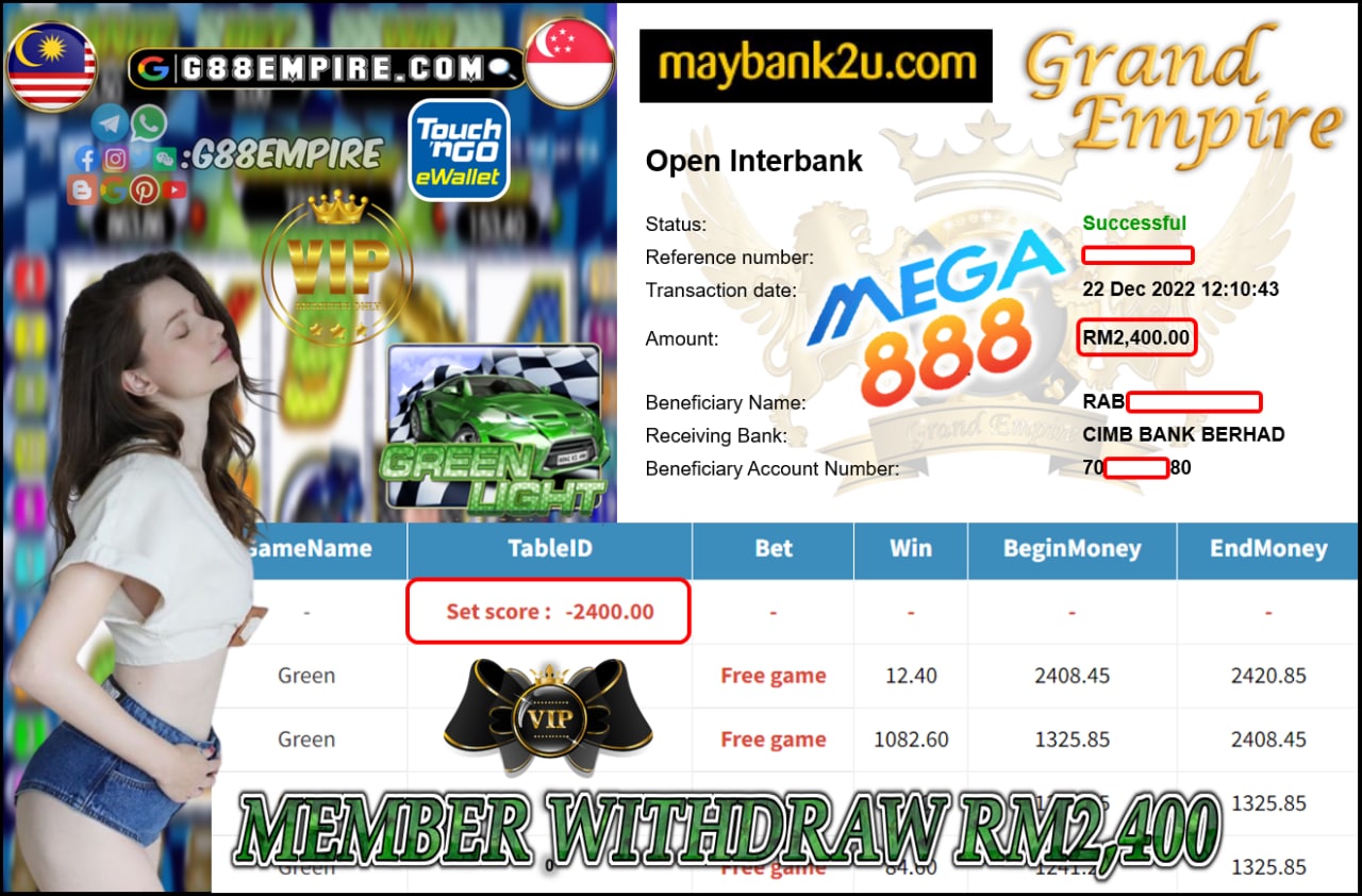 MEGA888 - GREENLIGHT CUCI RM2,400
