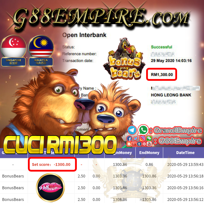 MEMBER MAIN BONUS BEARS CUCI RM1,300!!!