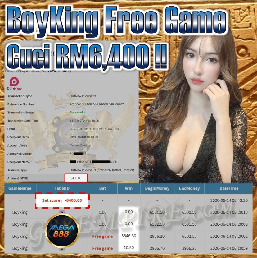 BOYKING FREE GAME CUCI RM6,400!!!
