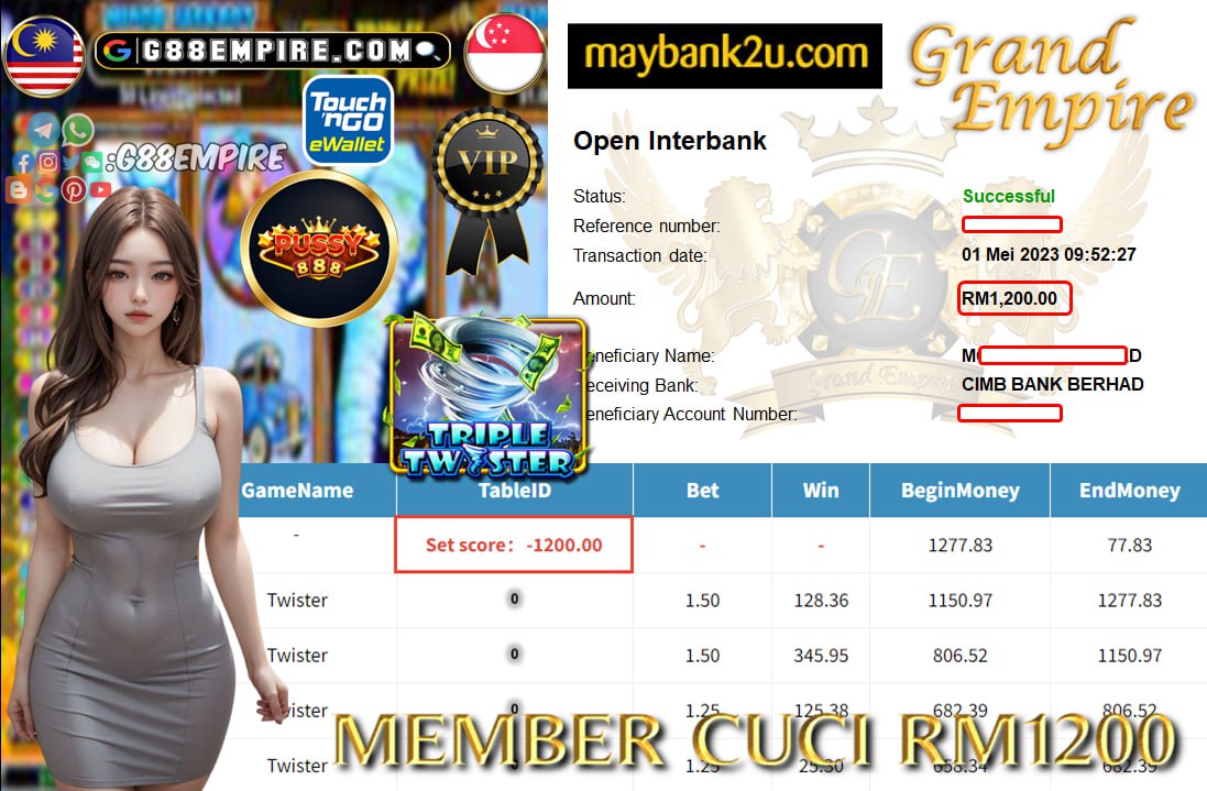 PUSSY888 TWISTER MEMBER CUCI RM1,200