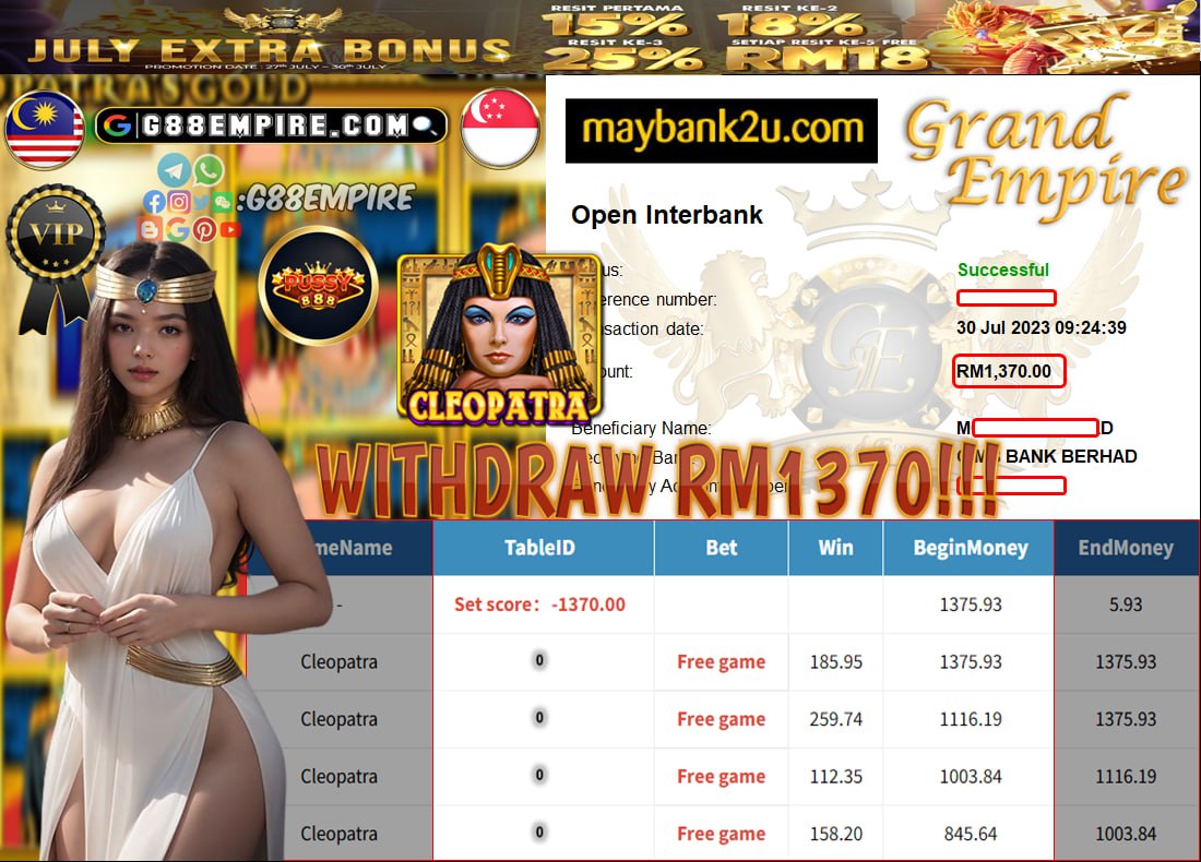 PUSSY888 CLEOPATRA CUCI RM1,370