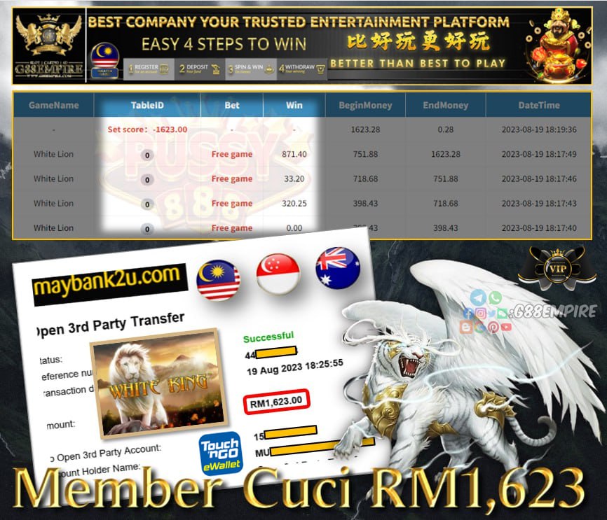 PUSSY888 WHITE KING CUCI RM1,623!!!