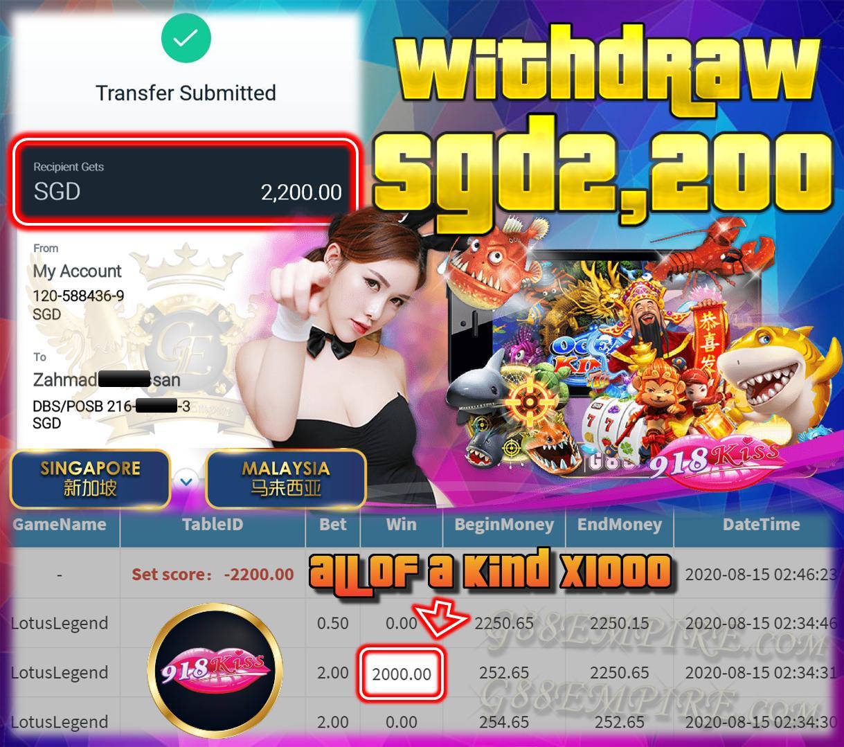 LOTUS LEGEND ALL OF A KIND X1000 WITHDRAW SGD2,200 !!