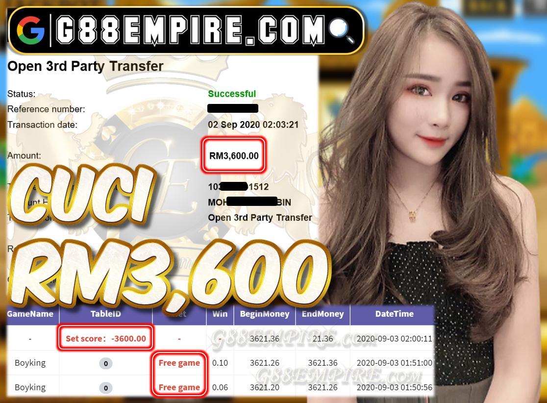 MEMBER MAIN BOYKING CUCI RM3,600!!!