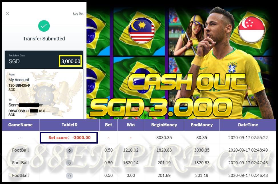 FOOTBALL CAN CASH OUT SGD 3.000!!!