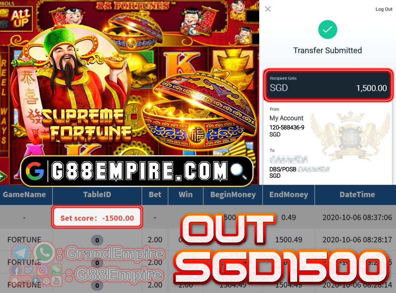 MEMBER MAIN FORTUNE OUT SGD1500!!!