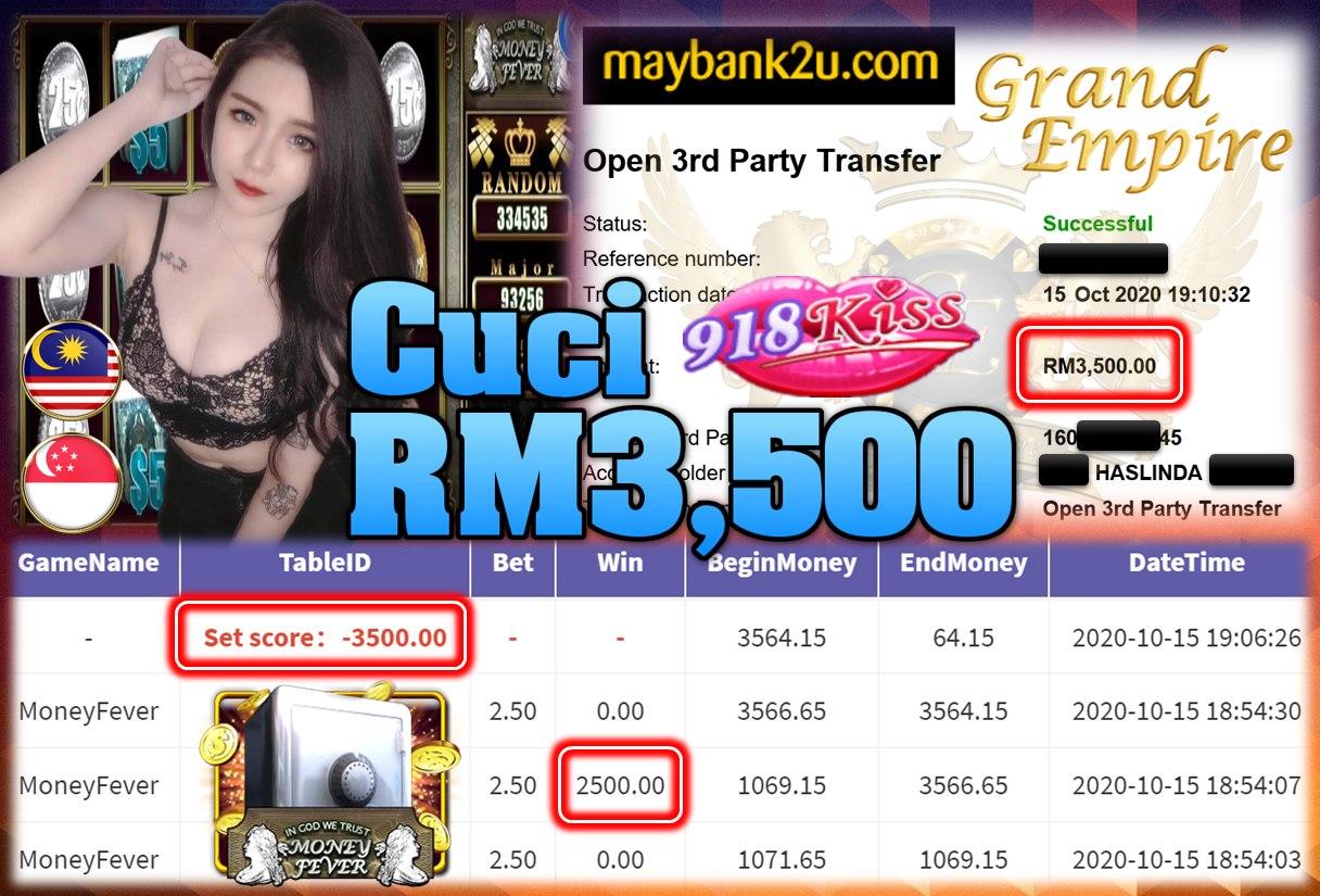 MEMBER MAIN MONEY FEVER CUCI RM3,500 !!