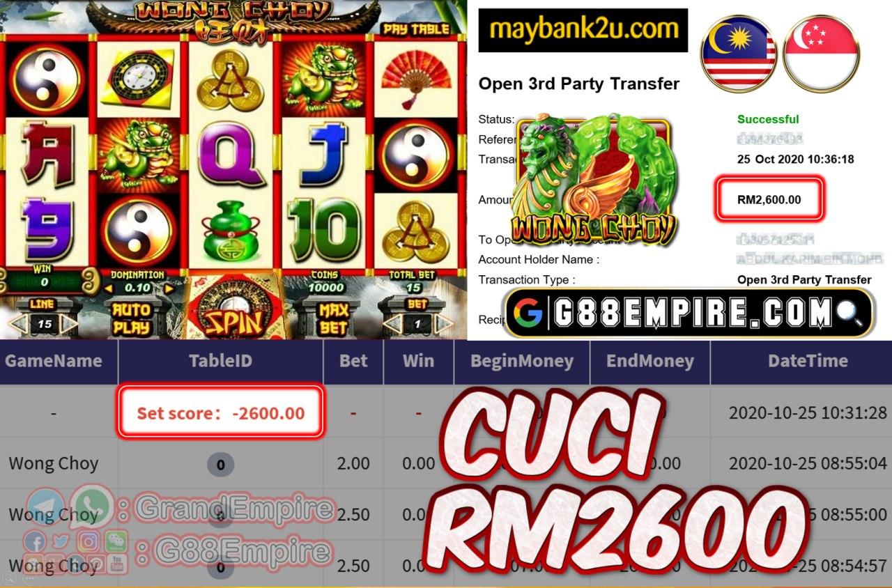 MEMBER MAIN WONG CHOY CUCI RM2600!!!