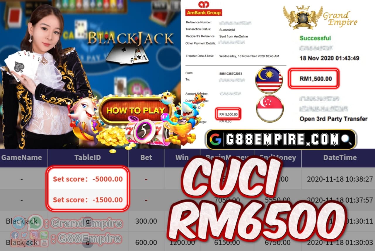 MEMBER MAIN BLACKJACK CUCI RM6500!!!