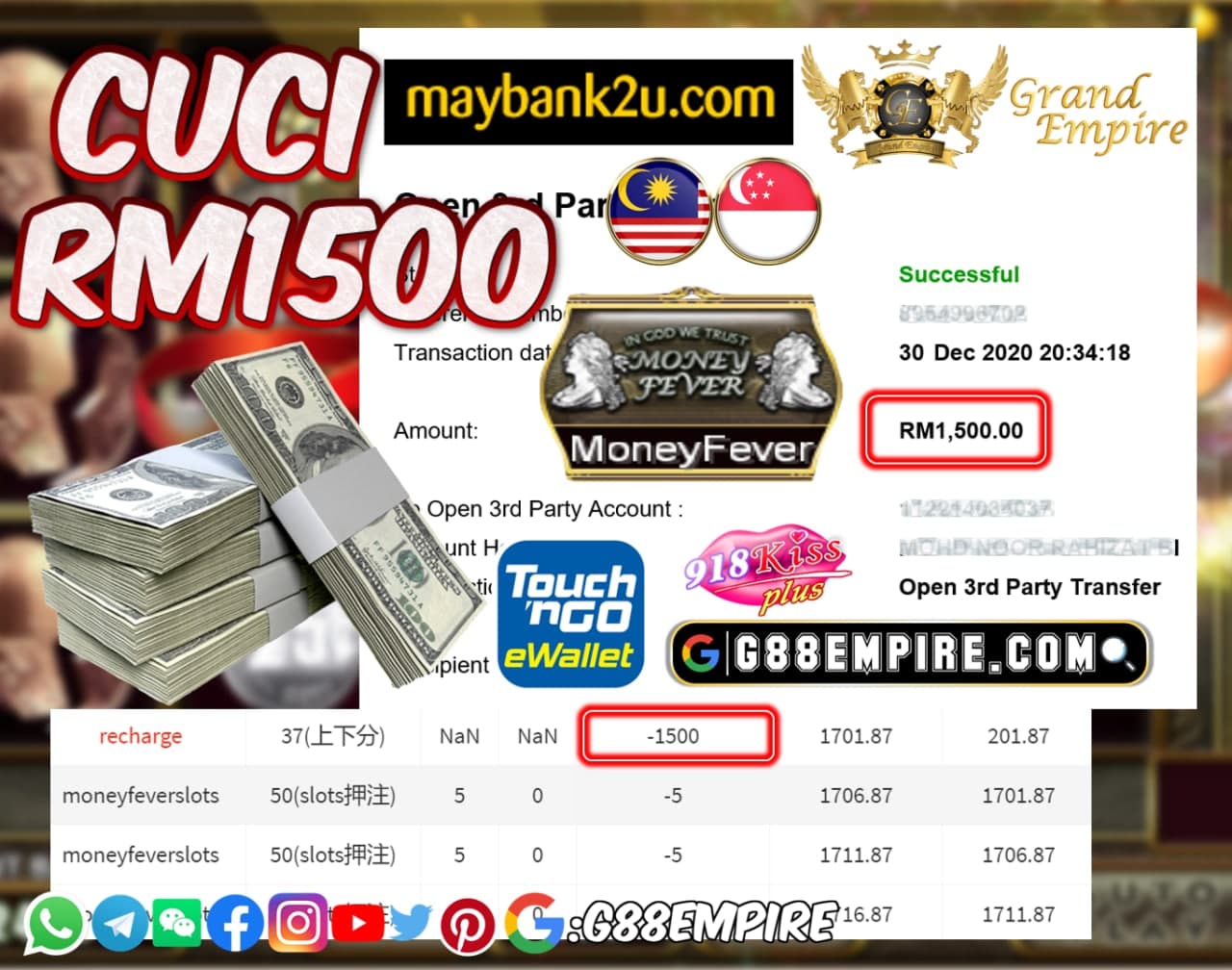 MEMBER MAIN MONEYFEVER CUCI RM1500!!!