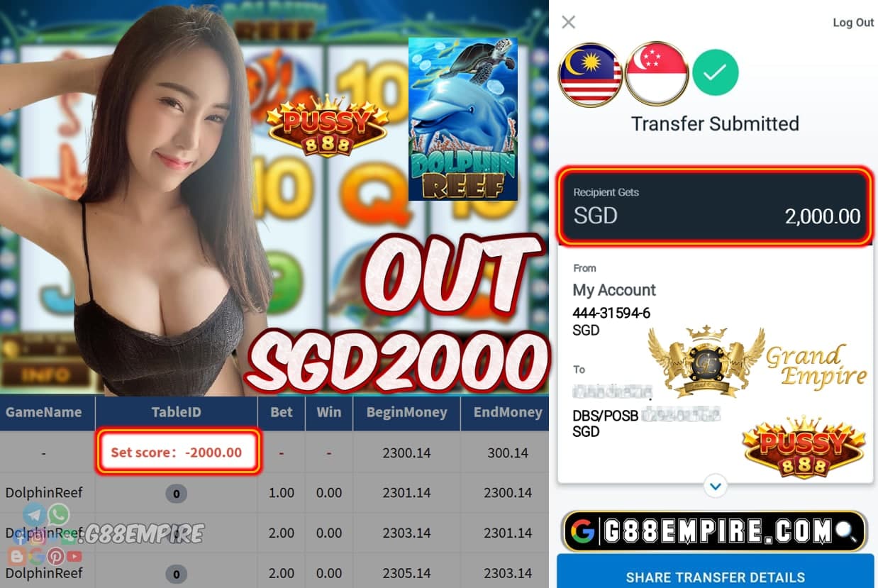 MEMBER PLAY DOLPHIN REEF OUT SGD2000!!!