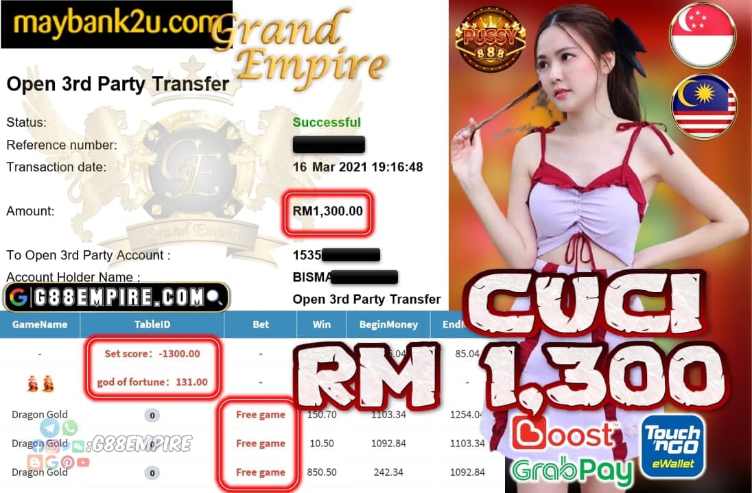 PUSSY888-DRAGONGOLD CUCI RM1,300!!!