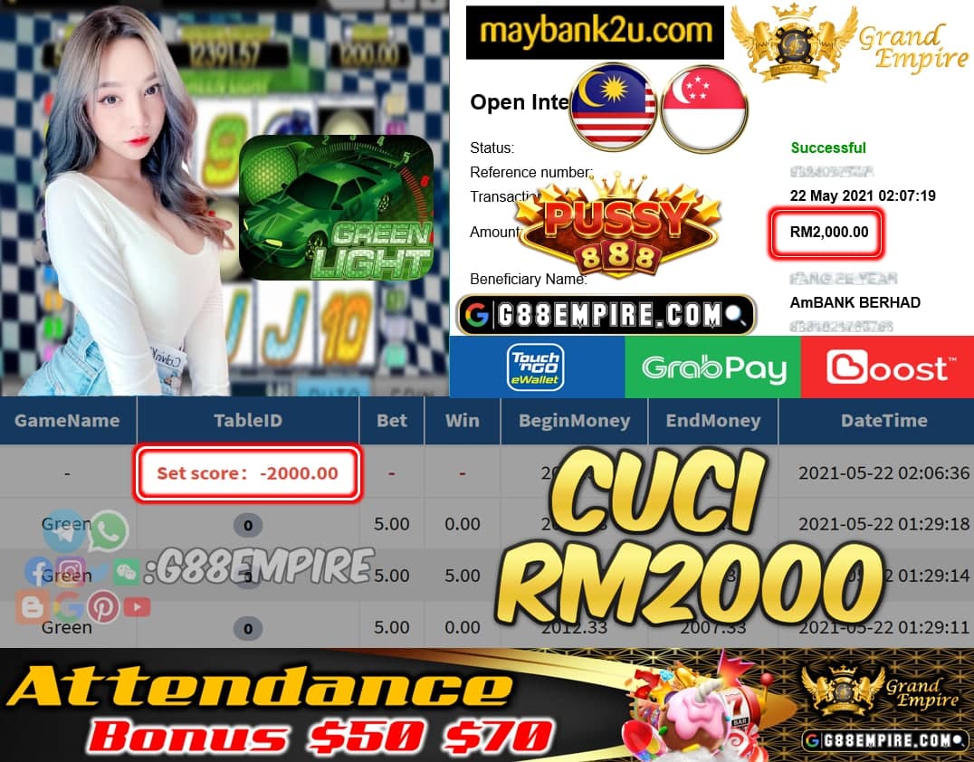 PUSSY888 - GREEN CUCI RM2000!!!