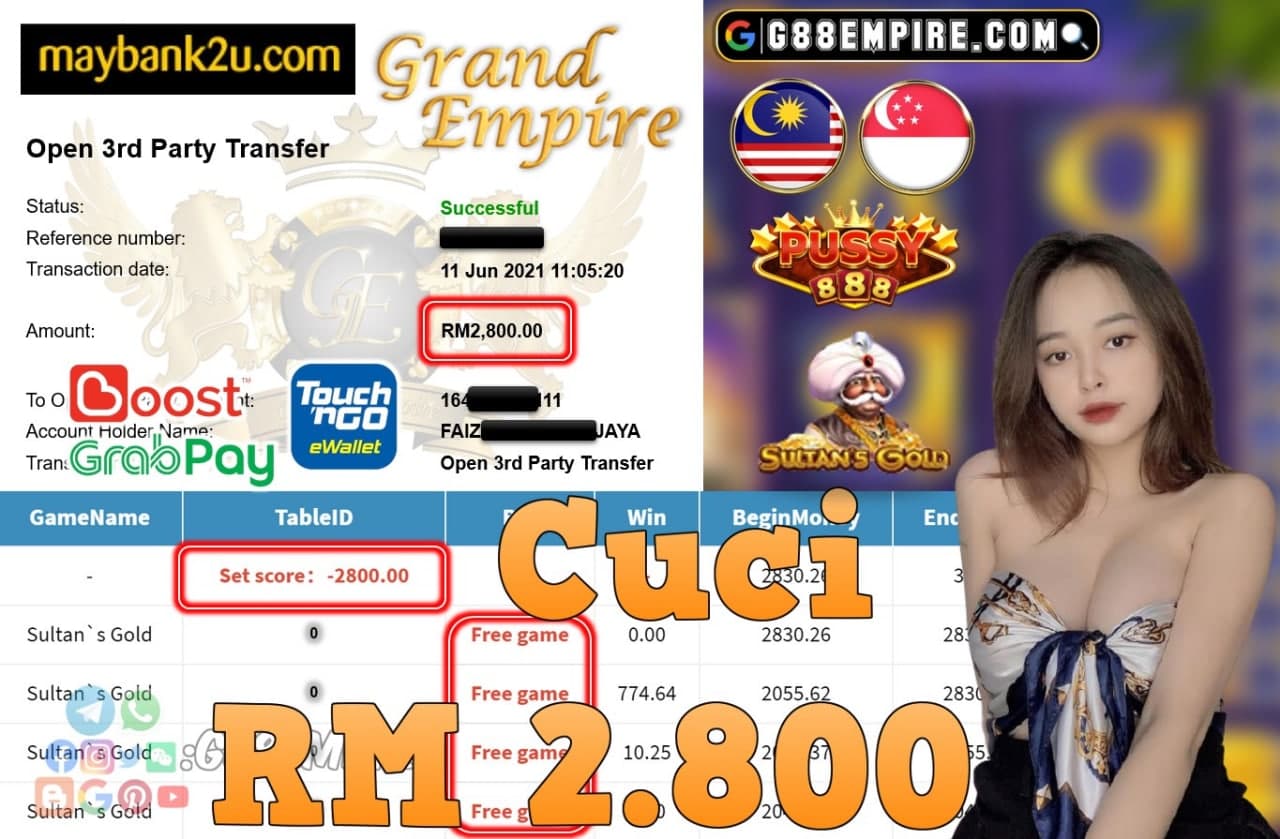 PUSSY888 - SULTAN`S GOLD CUCI RM2,800!!!