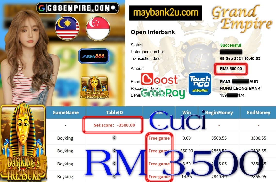 MEGA888 - BOYKING CUCI RM3,500!!!