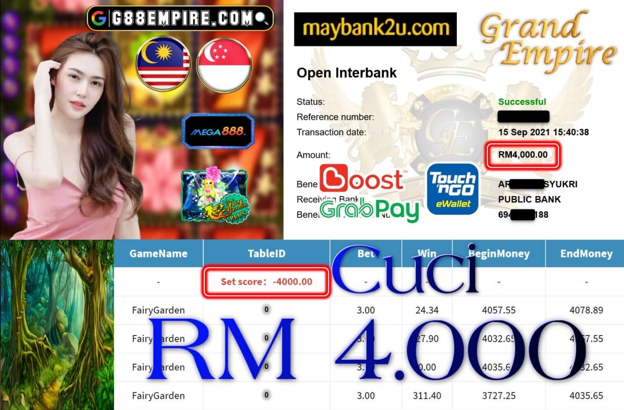 MEGA888 - FAIRYGARDEN CUCI RM4,000!!!