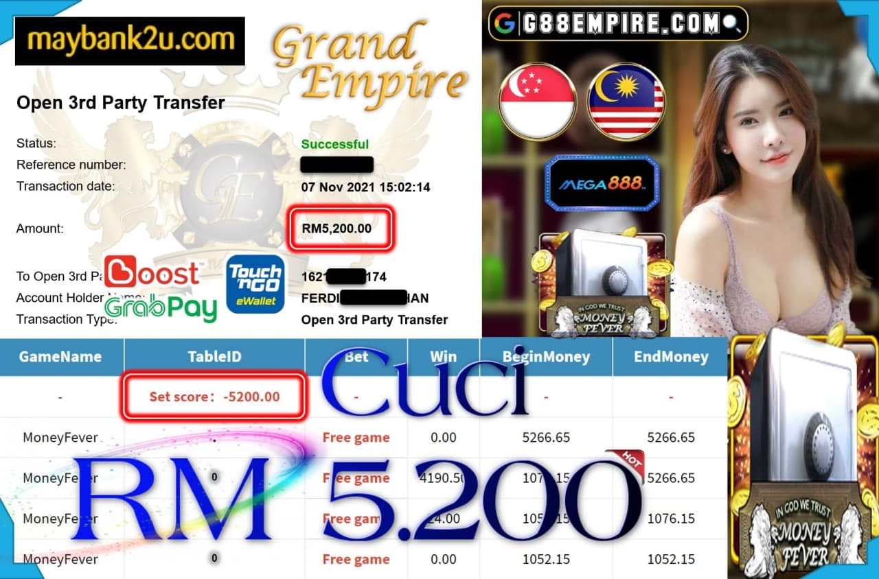 MEGA888 - MONEYFEVER CUCI RM5,200 !!!