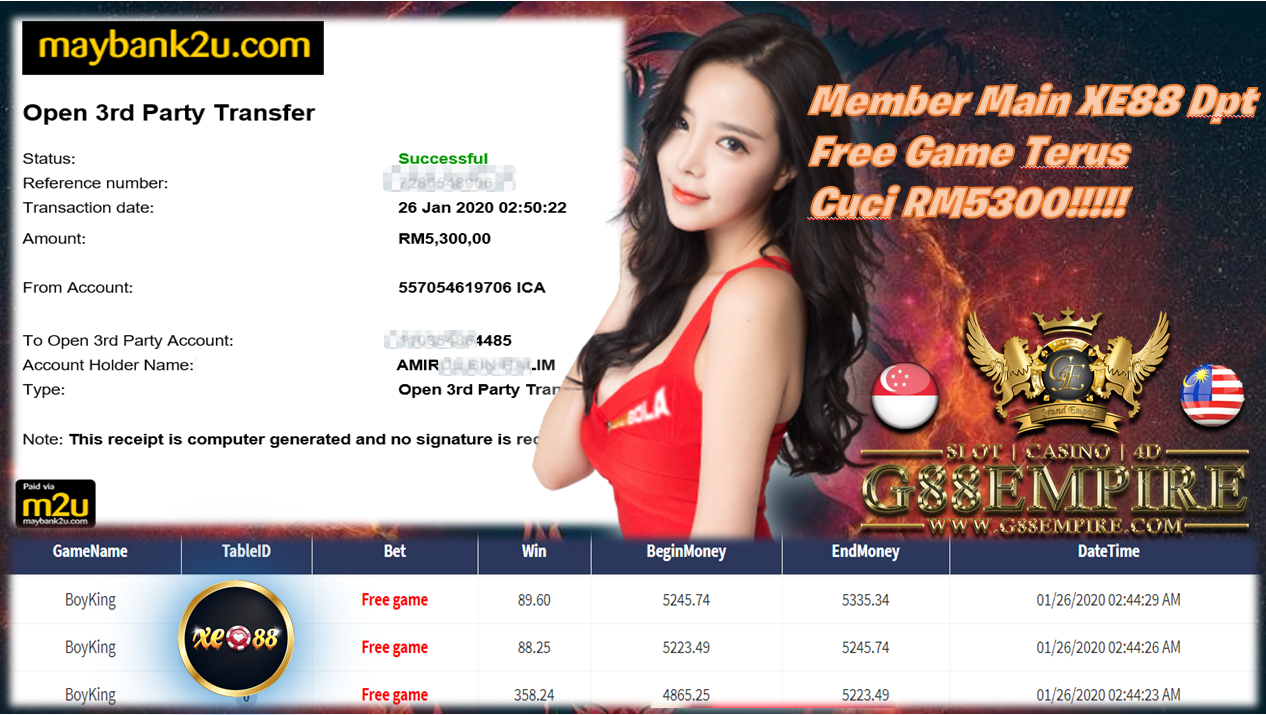 MEMBER MAIN XE88 DPT FREE GAME TERUS CUCI RM5300!!!!!