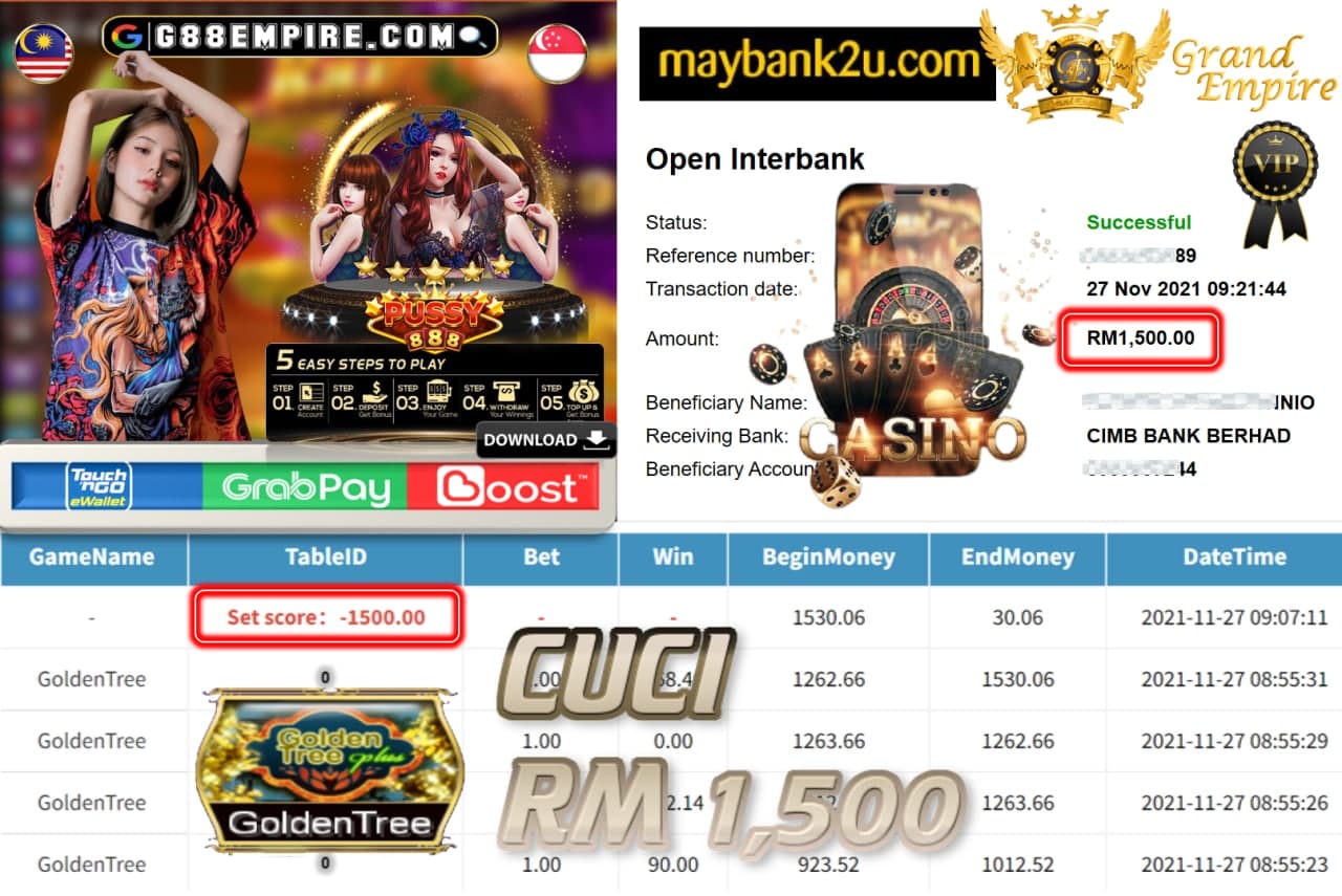 PUSSY888 - GOLDENTREE CUCI RM1,500 !!!