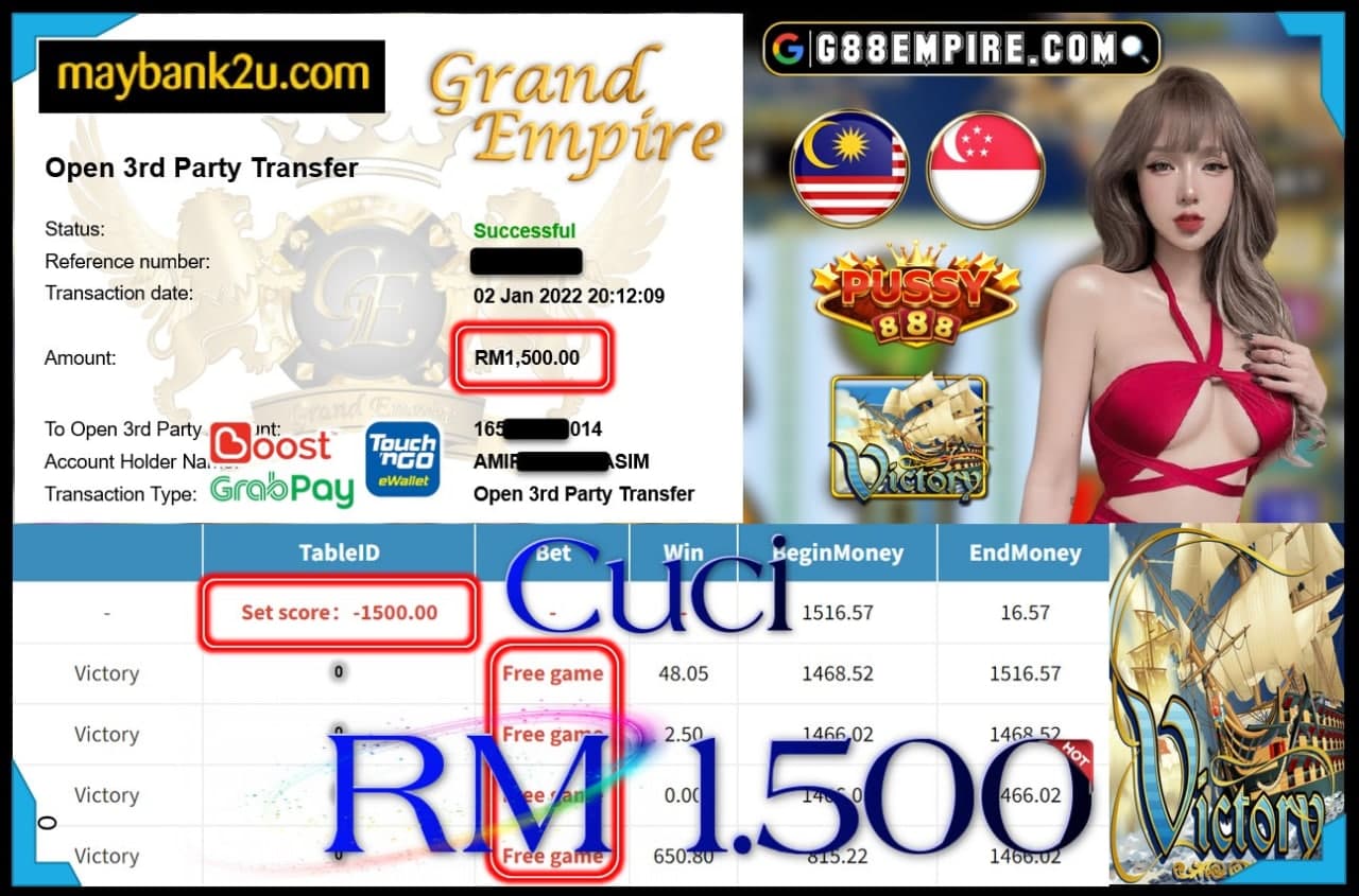 PUSSY888 - VICTORY CUCI RM1,500 !!!