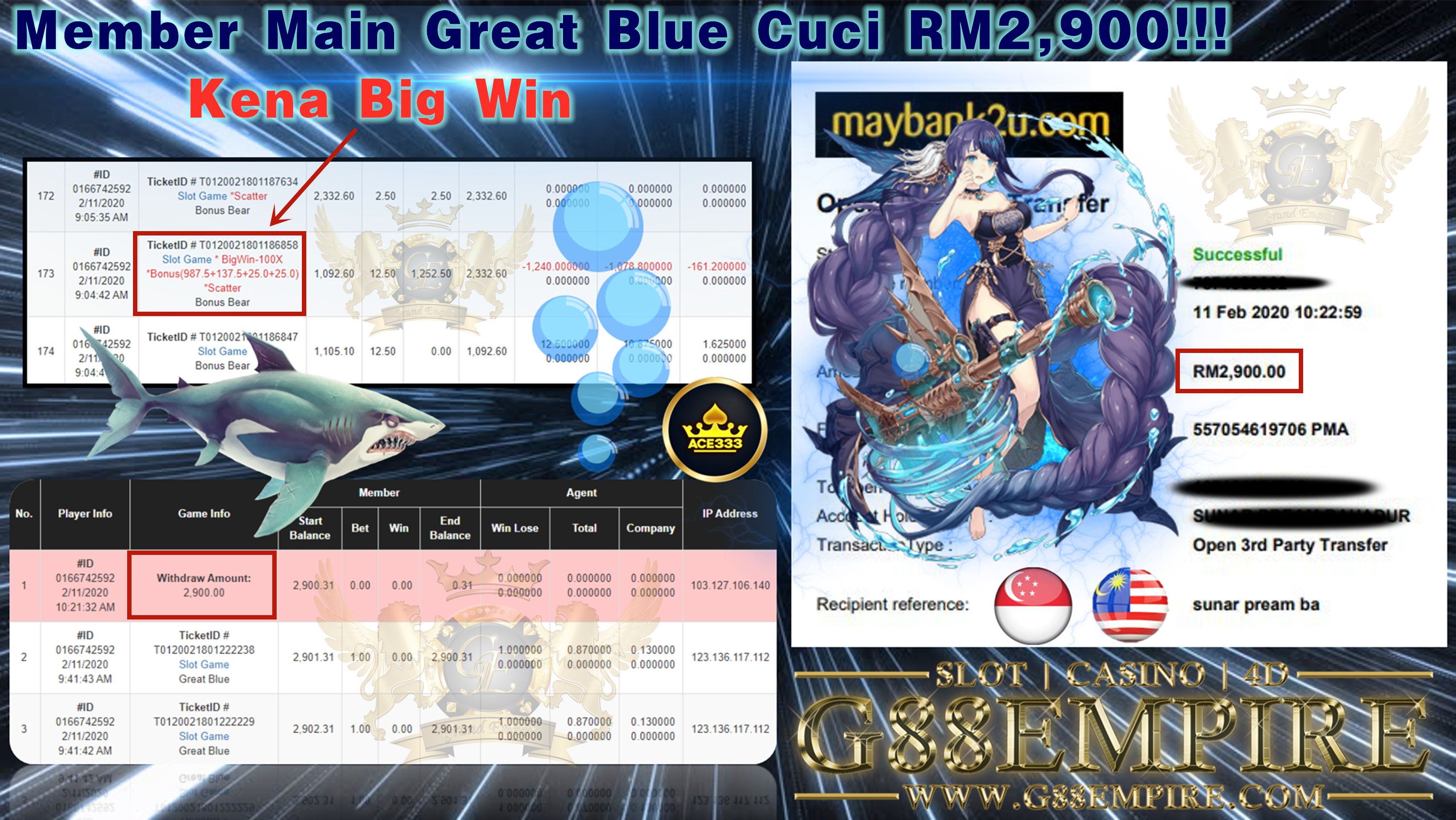 MEMBER MAIN GREAT BLUE CUCI RM2,900!!!