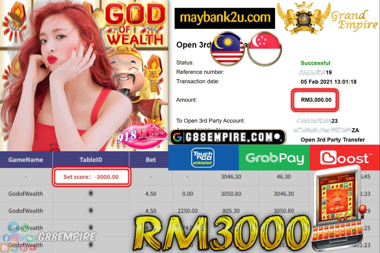 918KISS - GODOFWEALTH CUCI RM3,000 !!!